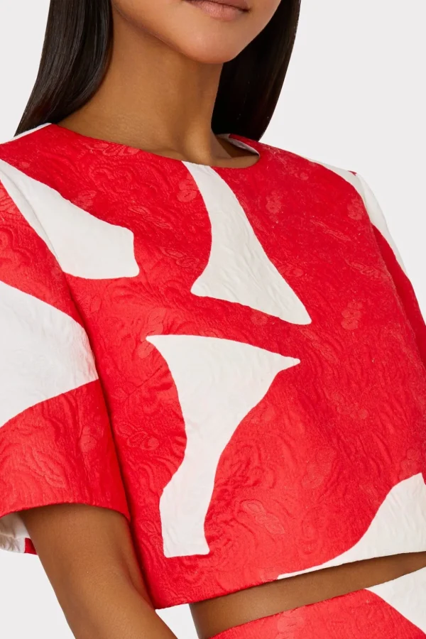 grand_foliage_top_2.webp Jumpsuits & Rompers-MILLY Grand Foliage Top Red/White