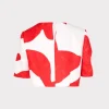 Matching Sets-MILLY Grand Foliage Top Red/White