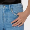 Jumpsuits & Rompers-MILLY Hali Crystal Embellished Jeans Light Wash