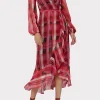 Day Dresses-MILLY Halley Prep Plaid Dress Red Multi