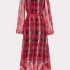 Day Dresses-MILLY Halley Prep Plaid Dress Red Multi