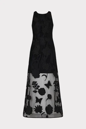 hannah_d_butterfly_embroi_0-2.webp Little Black Dresses-MILLY Hannah 3D Butterfly Embroidery Dress Black