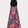 Evening Gowns-MILLY Hayden Watercolor Poppy Jacquard Dress Red Multi