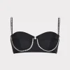 Jumpsuits & Rompers-MILLY Heat Set Embellishment Bikini Top Black