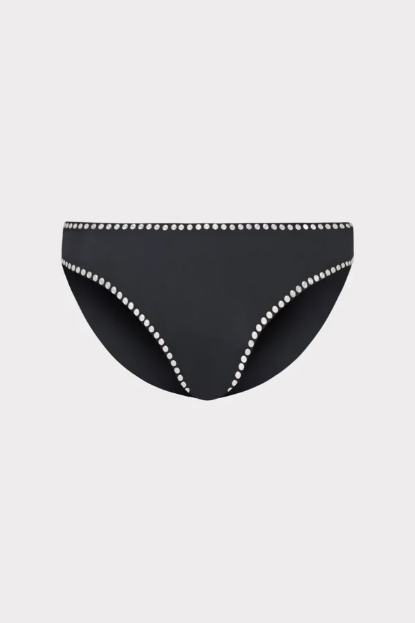 Jumpsuits & Rompers-MILLY Heat Set Embellishment Bikini Bottom Black