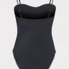Jumpsuits & Rompers-MILLY Heat Set Embellishment Underwire One Piece Black