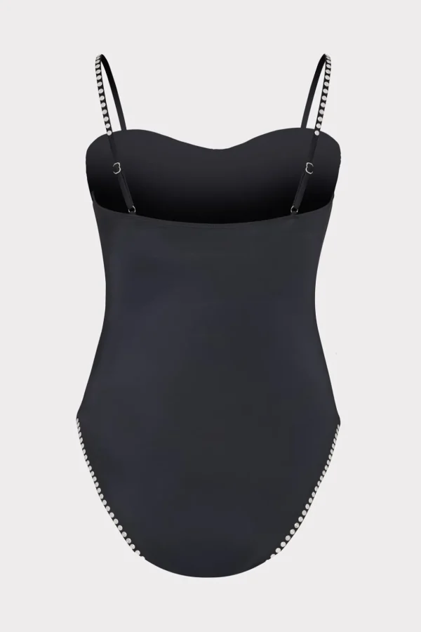 Jumpsuits & Rompers-MILLY Heat Set Embellishment Underwire One Piece Black