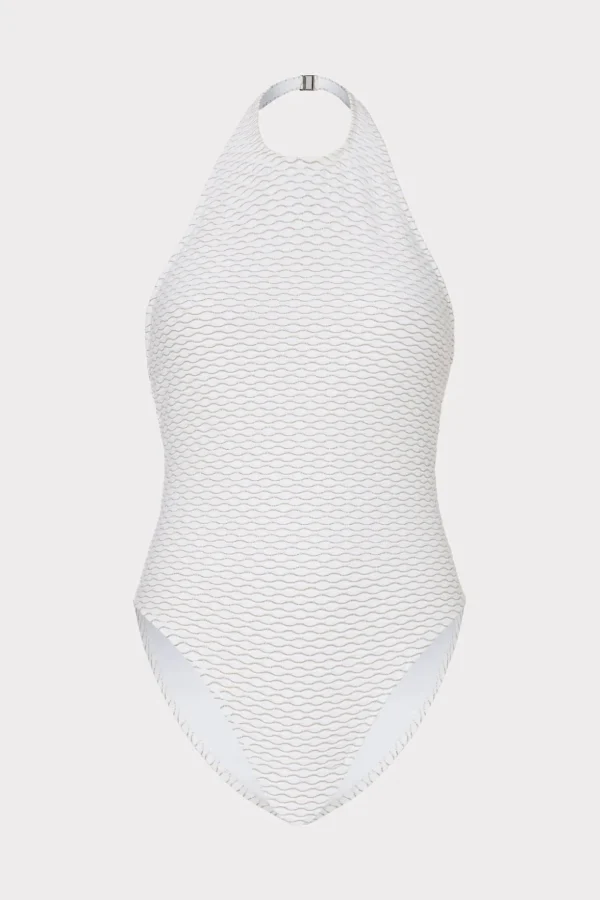 jackie_textured_waves_hal_0-1.webp One Piece Swimsuits-MILLY Jackie Textured Waves Halter One Piece White
