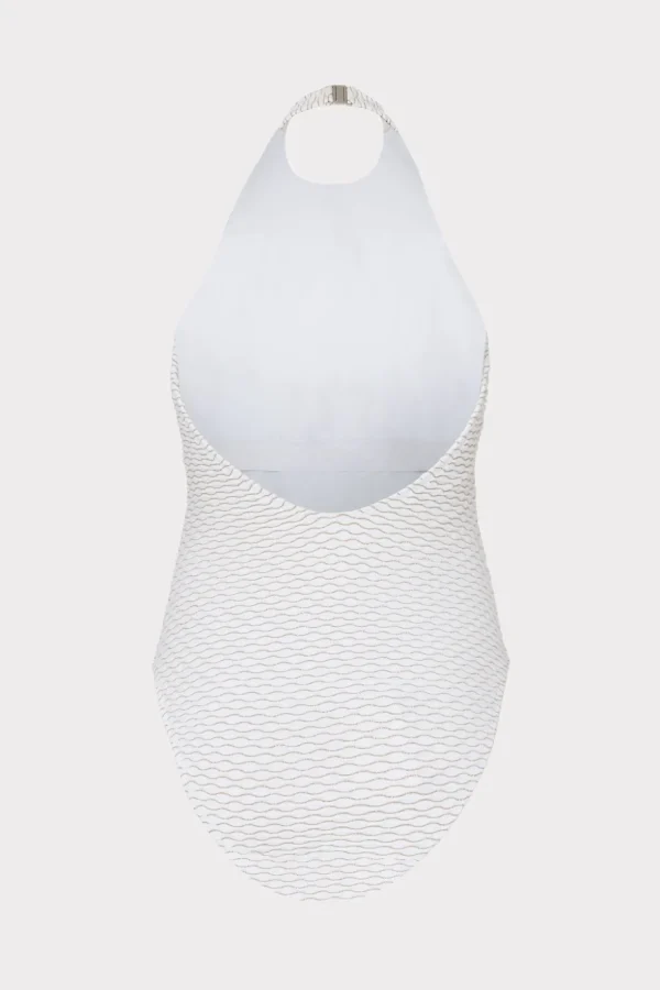 jackie_textured_waves_hal_3.webp One Piece Swimsuits-MILLY Jackie Textured Waves Halter One Piece White