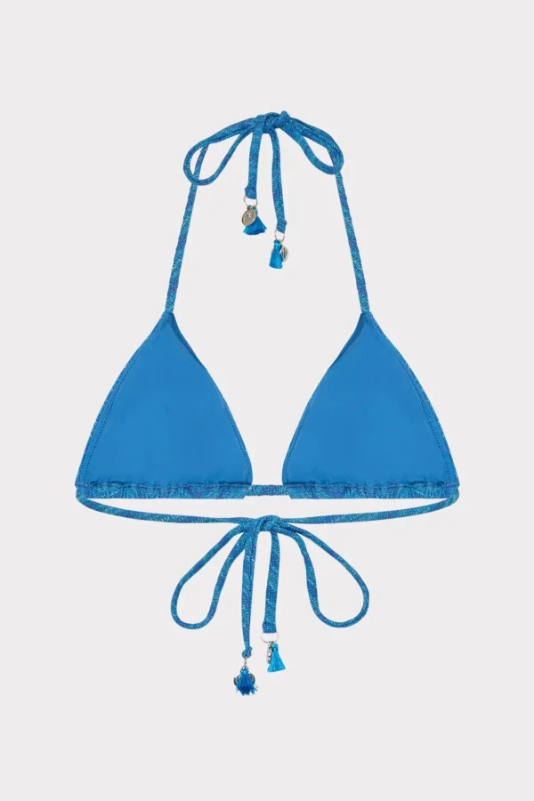 Jumpsuits & Rompers-MILLY Jacquard String Bikini Top Blue Multi