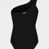 One Piece Swimsuits-MILLY Joni One Shoulder One Piece Black