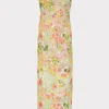 Evening Gowns-MILLY Kait Botanical Petals Sequins Dress Green Multi