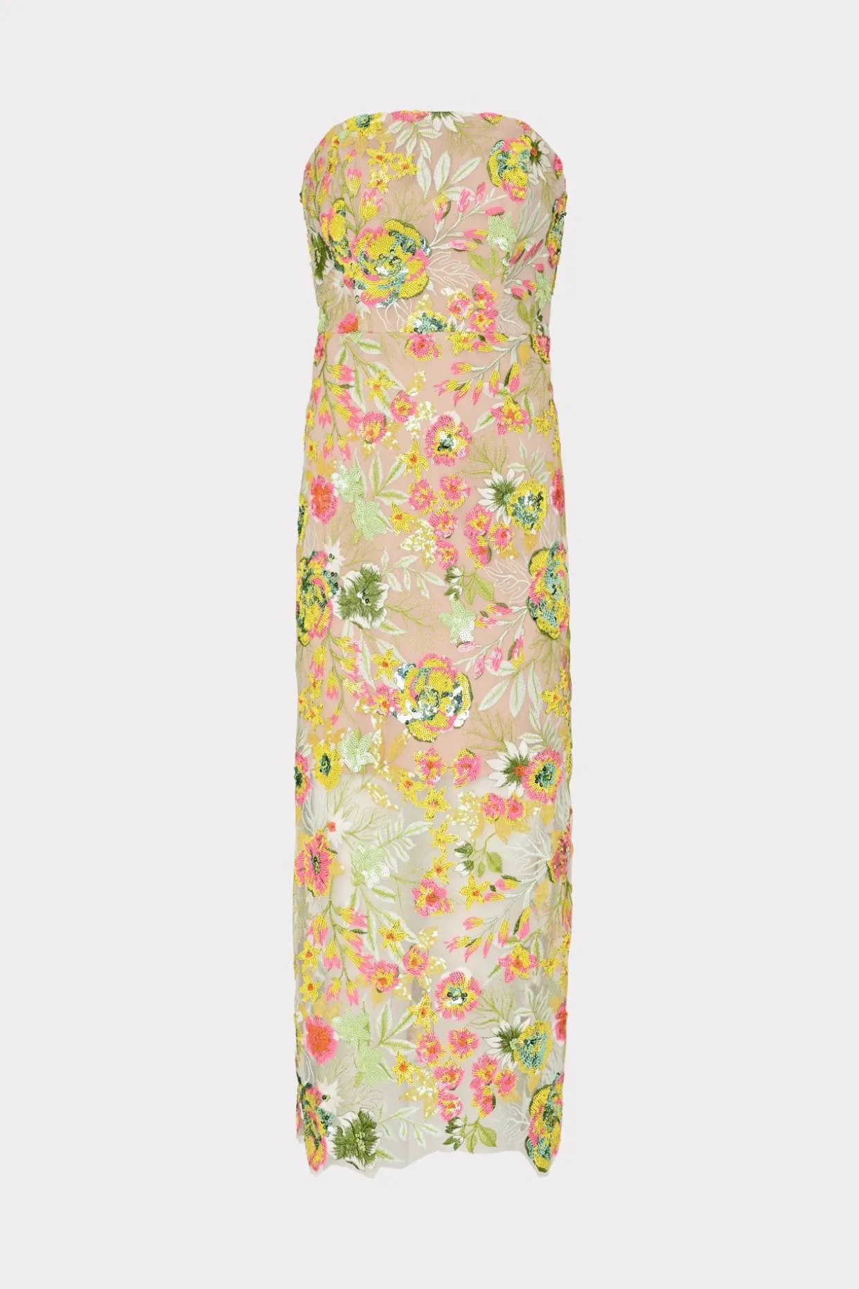 Jumpsuits & Rompers-MILLY Kait Botanical Petals Sequins Dress Green Multi