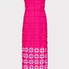 Day Dresses-MILLY Kait Tile Lace Dress Milly Pink