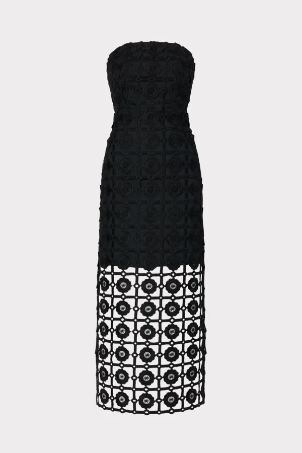 kait_tile_lace_dress_0.webp Jumpsuits & Rompers-MILLY Kait Tile Lace Dress Black