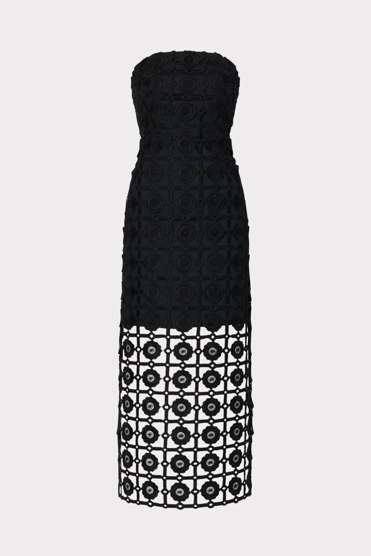 Jumpsuits & Rompers-MILLY Kait Tile Lace Dress Black