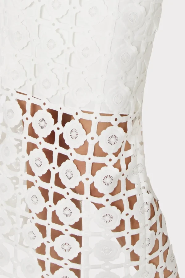 Jumpsuits & Rompers-MILLY Kait Tile Lace Dress White
