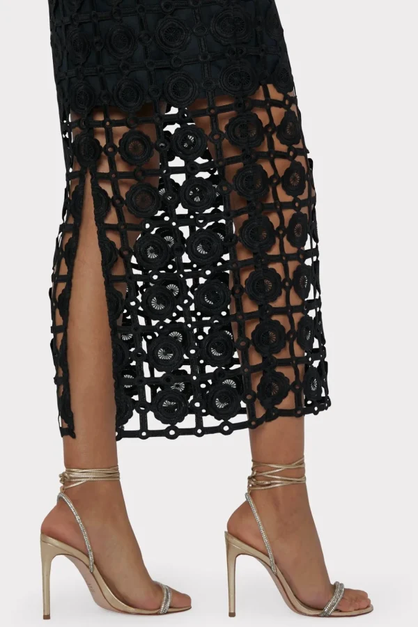 Guest Of Dresses-MILLY Kait Tile Lace Dress Black