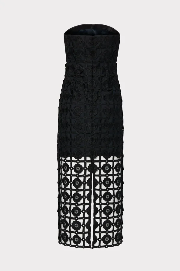 kait_tile_lace_dress_3.webp Jumpsuits & Rompers-MILLY Kait Tile Lace Dress Black