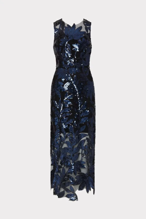 kinsley_floral_sequins_dr_0.webp Jumpsuits & Rompers-MILLY Kinsley Floral Sequins Dress Navy