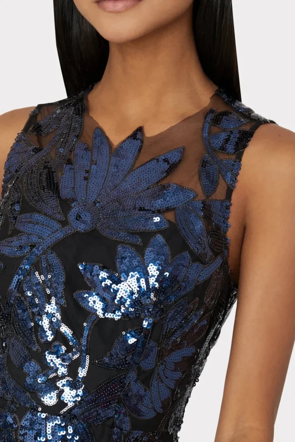 kinsley_floral_sequins_dr_1.webp Jumpsuits & Rompers-MILLY Kinsley Floral Sequins Dress Navy