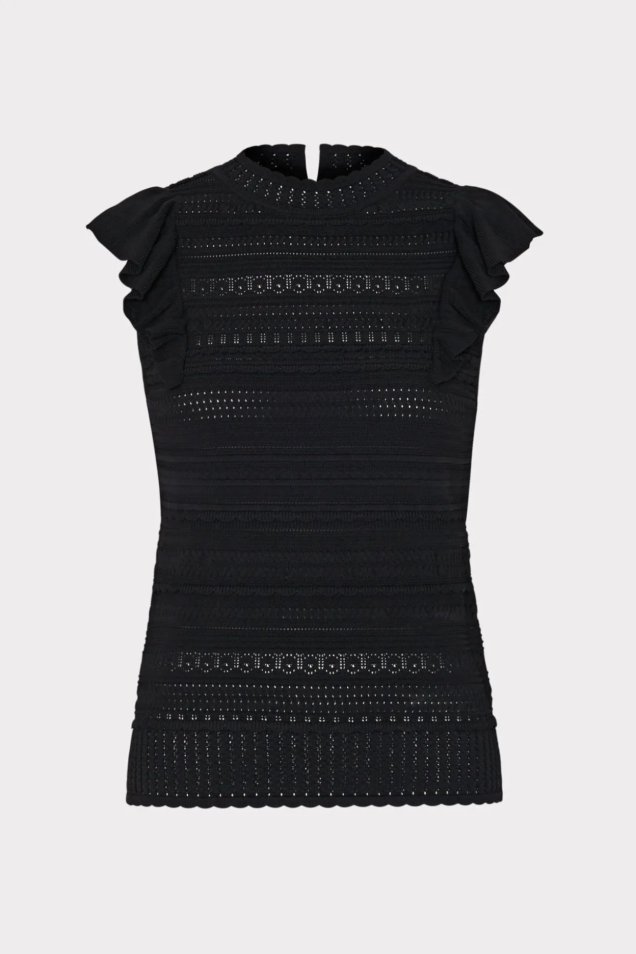 knit_pointelle_flutter_sl_0-2.webp Sweaters & Knits-MILLY Knit Pointelle Flutter Sleeve Top Black