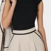 Tops-MILLY Knit Pointelle Flutter Sleeve Top Black