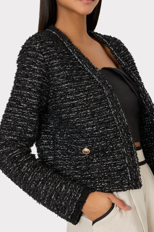 knit_textured_boucle_card_2-1.webp Coats & Jackets-MILLY Knit Textured Boucle Cardigan Jacket Black Multi