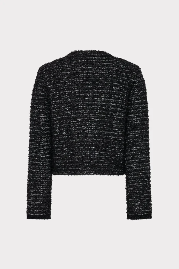 knit_textured_boucle_card_3-2.webp Jumpsuits & Rompers-MILLY Knit Textured Boucle Cardigan Jacket Black Multi