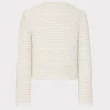 Jumpsuits & Rompers-MILLY Knit Textured Boucle Cardigan Jacket Ecru Multi