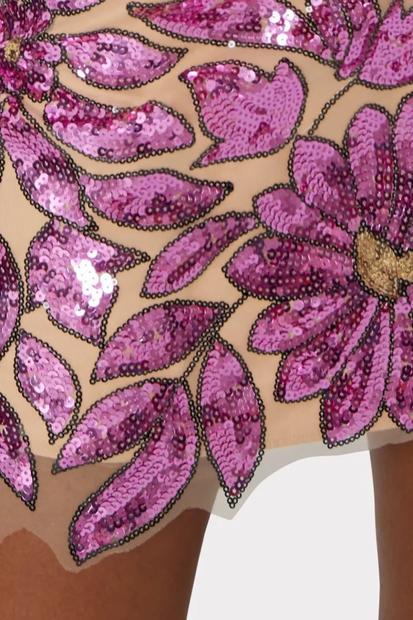 Skirts-MILLY Kristina Floral Garden Sequins Skirt Pink Multi