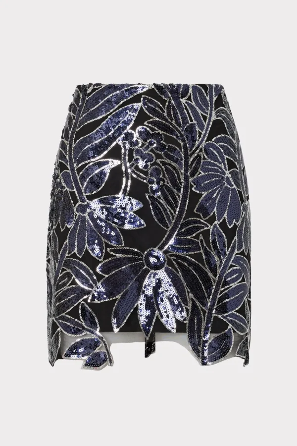 kristina_floral_sequins_s_0.webp Skirts-MILLY Kristina Floral Sequins Skirt Navy/Silver