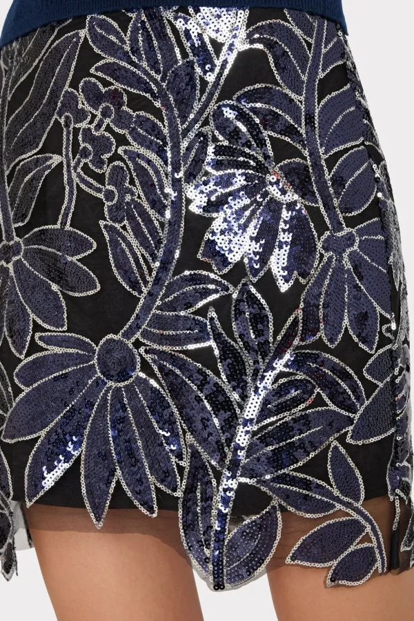 kristina_floral_sequins_s_2.webp Skirts-MILLY Kristina Floral Sequins Skirt Navy/Silver