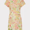 Cocktail Dresses-MILLY Kyla Botanical Petals Sequins Dress Green Multi