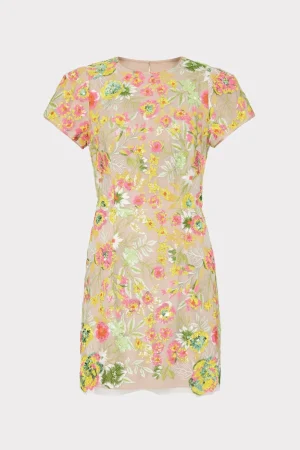 kyla_botanical_petals_seq_0-2.webp Cocktail Dresses-MILLY Kyla Botanical Petals Sequins Dress Green Multi
