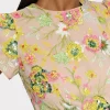 Cocktail Dresses-MILLY Kyla Botanical Petals Sequins Dress Green Multi