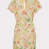 Guest Of Dresses-MILLY Kyla Botanical Petals Sequins Dress Green Multi