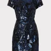 Jumpsuits & Rompers-MILLY Kyla Floral Sequins Dress Navy