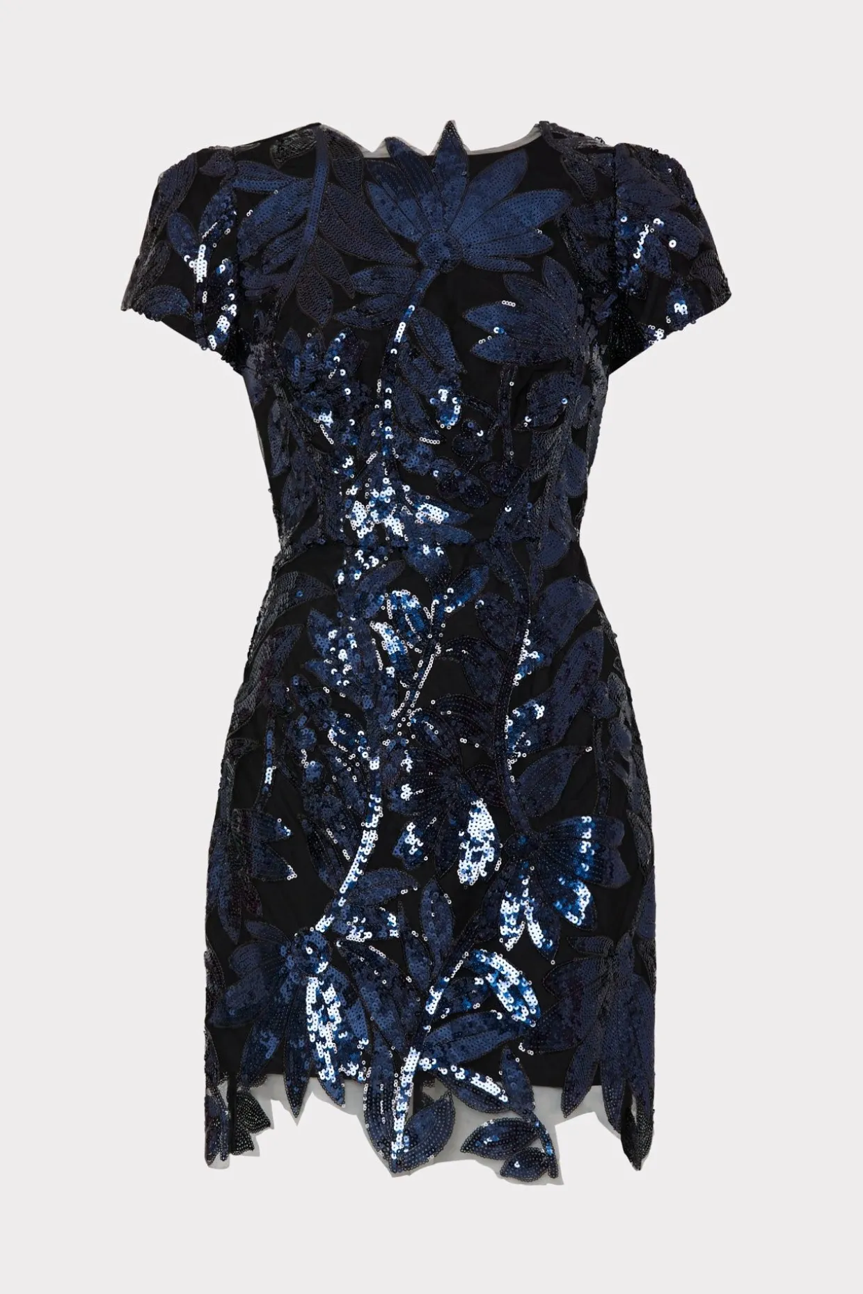 kyla_floral_sequins_dress_0.webp Jumpsuits & Rompers-MILLY Kyla Floral Sequins Dress Navy