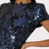 Jumpsuits & Rompers-MILLY Kyla Floral Sequins Dress Navy
