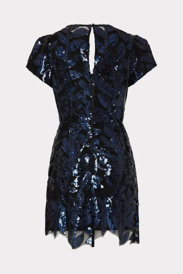 Jumpsuits & Rompers-MILLY Kyla Floral Sequins Dress Navy