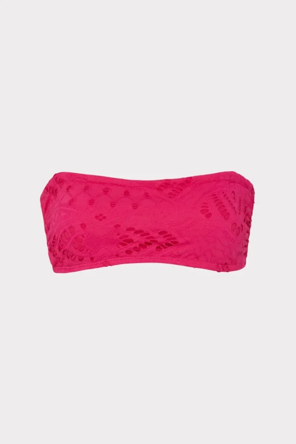 lace_eyelet_bandeau_bikin_0-1.webp Jumpsuits & Rompers-MILLY Lace Eyelet Bandeau Bikini Top Pink