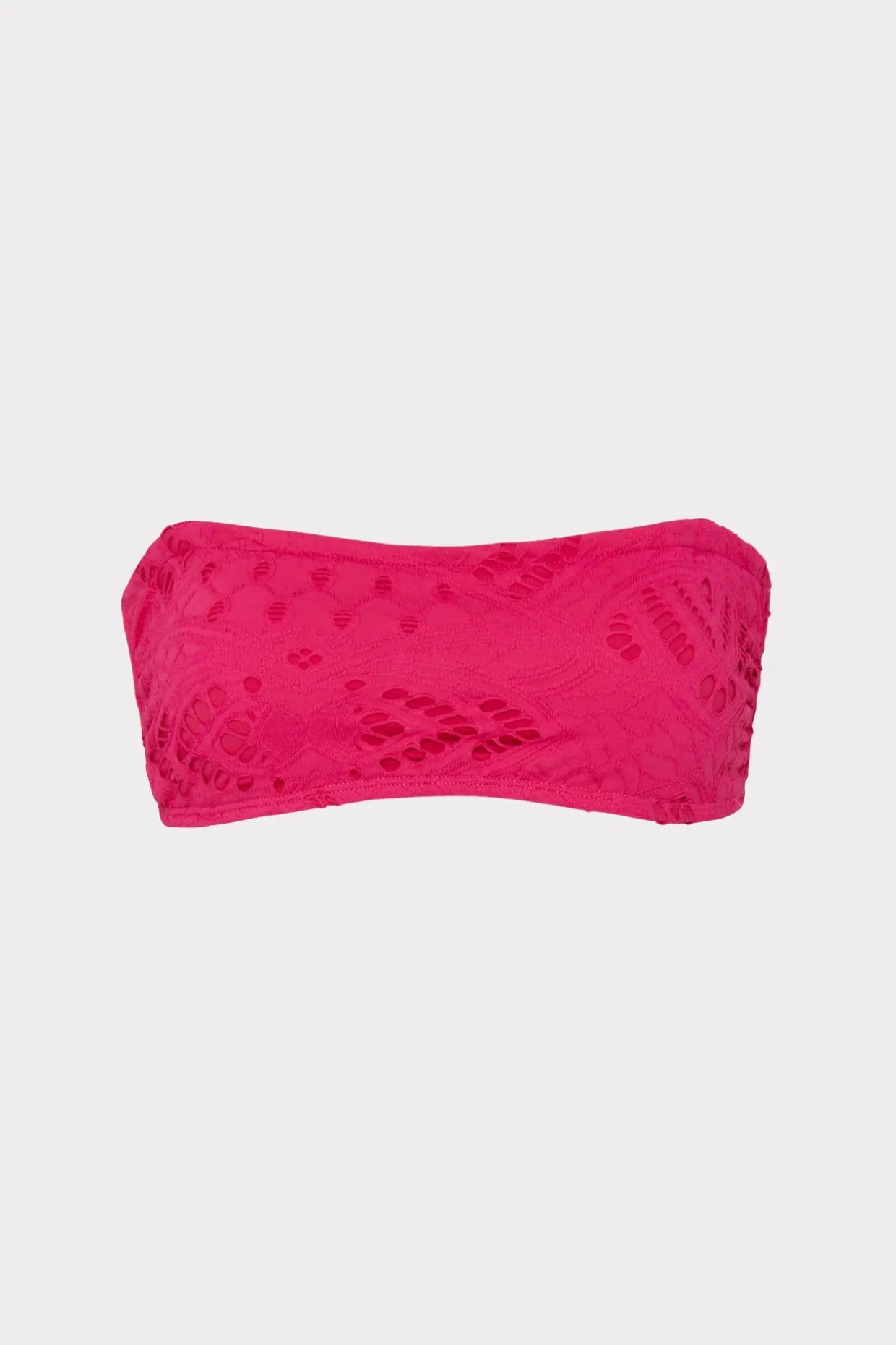 lace_eyelet_bandeau_bikin_0-1.webp Jumpsuits & Rompers-MILLY Lace Eyelet Bandeau Bikini Top Pink