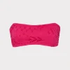 Bikinis-MILLY Lace Eyelet Bandeau Bikini Top Pink