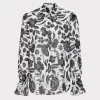 lacey_petals_in_bloom_blo_0.webp Jumpsuits & Rompers-MILLY Lacey Petals In Bloom Blouse Black Multi