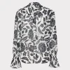 Tops-MILLY Lacey Petals In Bloom Blouse Black Multi