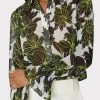 Tops-MILLY Lacey Sea Of Petals Top Chartreuse/Black