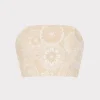 Tops-MILLY Linen Embroidered Crop Top Natural/Ecru