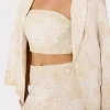 Matching Sets-MILLY Linen Embroidered Crop Top Natural/Ecru