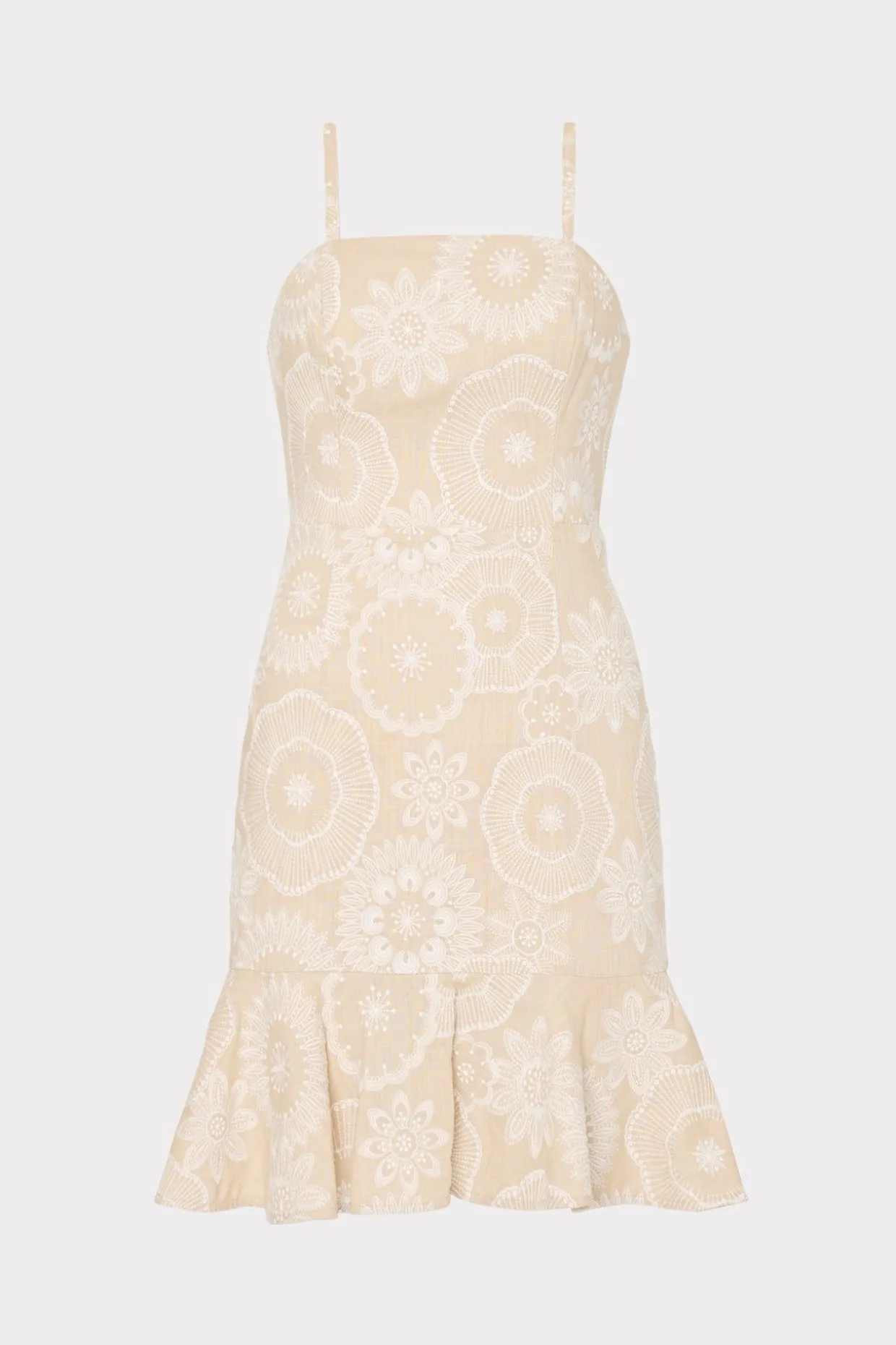 Jumpsuits & Rompers-MILLY Linen Embroidered Dress Natural/Ecru